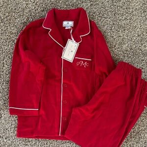 Red Kids Pajamas with White Trim